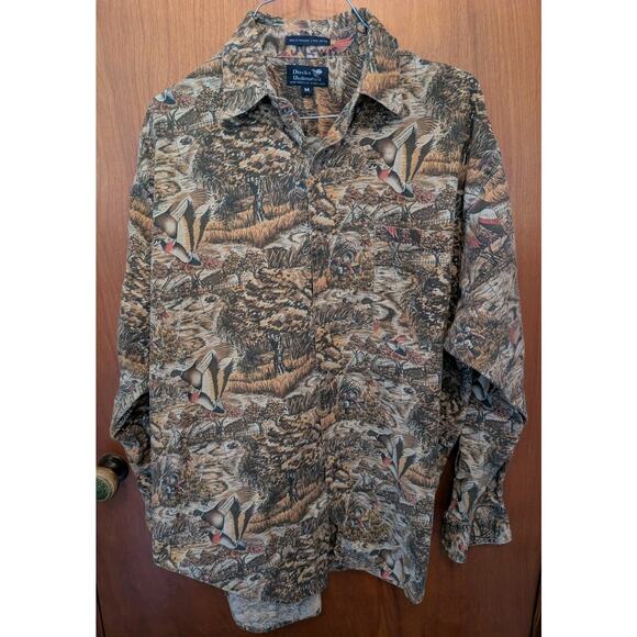 Ducks Unlimited Vintage 90s Men's LS Button Shirt Hunting Duck Print Size Med - Picture 1 of 5